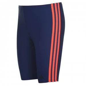 Image of adidas Boys Fitness 3-Stripes Swim Jammer - T Indigo/Red