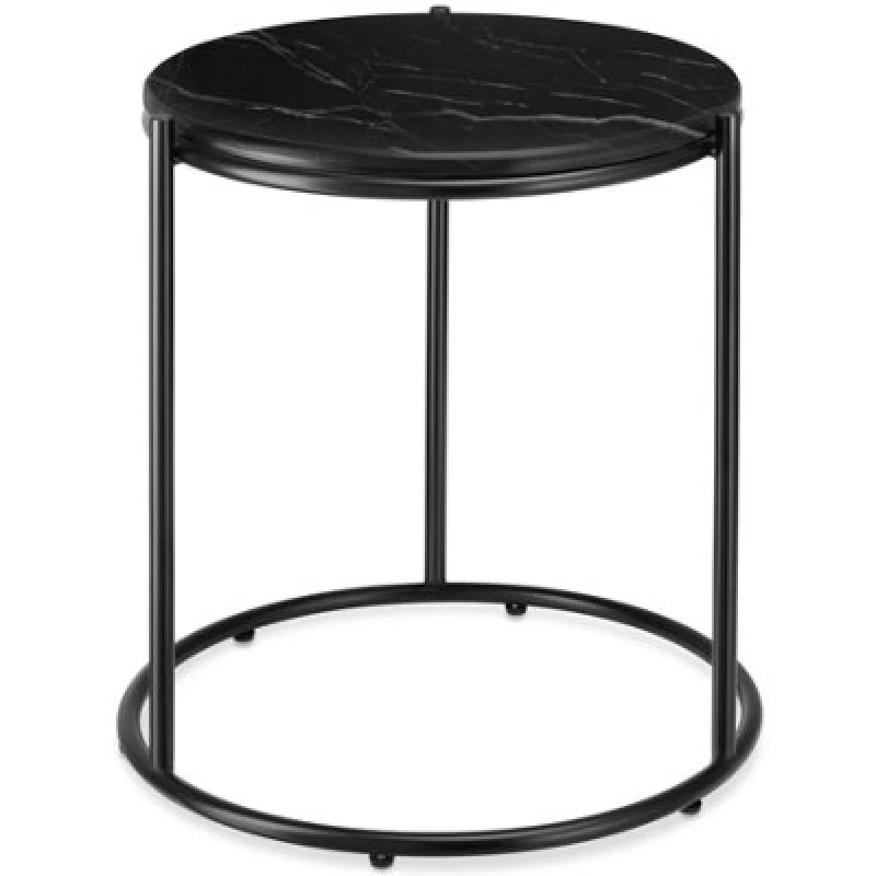 Image of Tectake Side Table Ellsa - Marble Top, Steel Frame, Elegant Design Per Piece Black/black