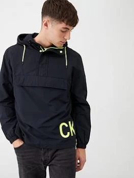 Image of Calvin Klein Jeans Logo Pocket Overhead Jacket - Black