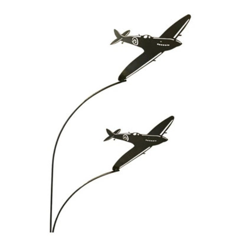 Image of Poppy Forge Double Spitfire Garden Art - Bare Metal/ready To Rust - W37 X H133 Cm