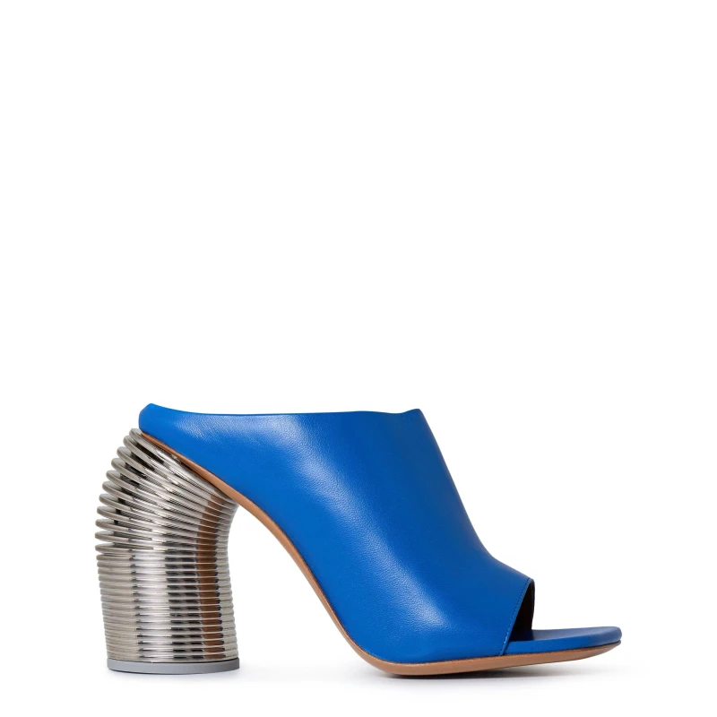 Image of Off White Womens Slinky High Heel Mules Blue 4520 female 2 (35)