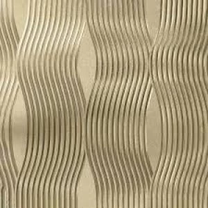 Image of Arthouse Foil Wave Champagne Wallpaper