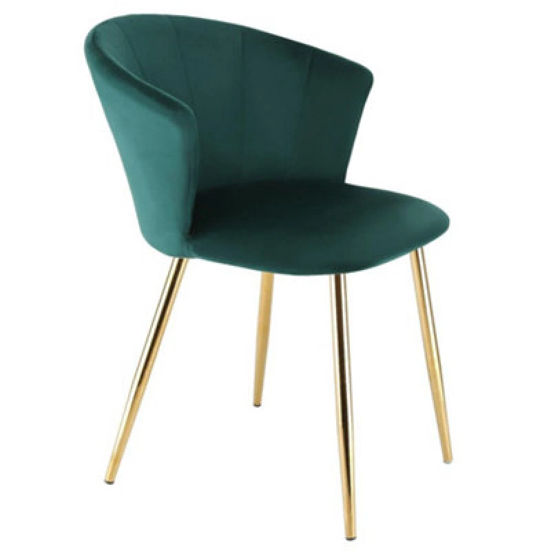 Image of Genesis Ella Dining Accent Chair Upholstered In Velvet Fabric - Green