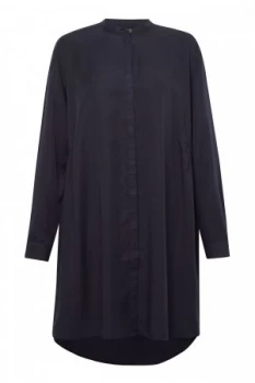 Image of French Connection Sunny Grandad Collar Dress Blue