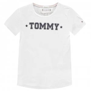 Image of Tommy Hilfiger Junior Girls Essential Short Sleeve T Shirt - Snow White