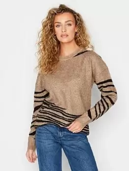 Image of Long Tall Sally Tiger Print Jumper - Natural, Size 10-12, Women