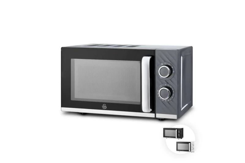Image of Swan Windsor 20L 800W Microwave Manual Textured Grey Grey Unisex