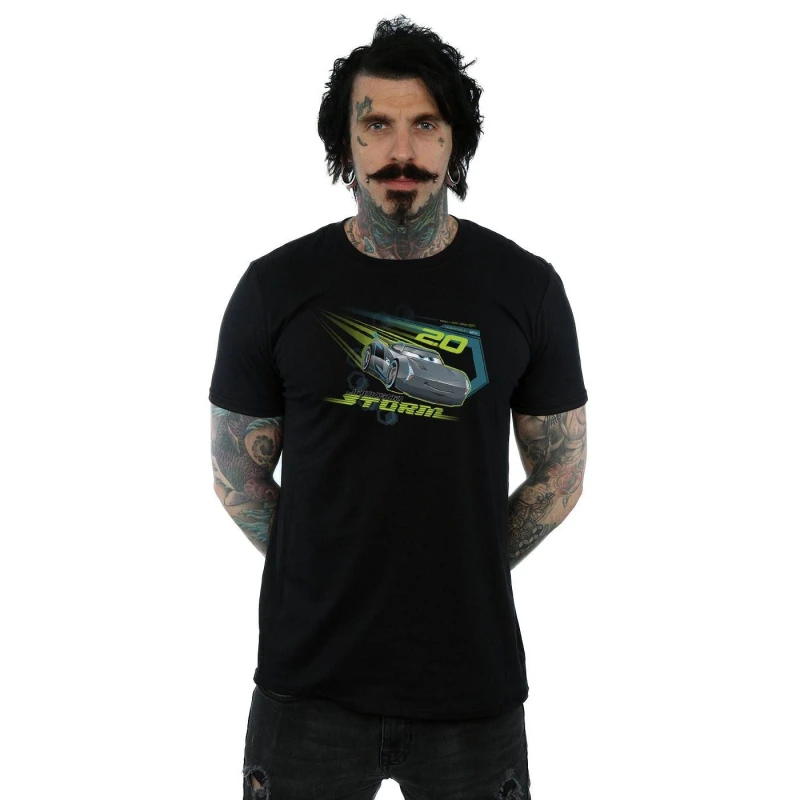 Image of Disney Men Cars Jackson Storm T-Shirt in Black Size: Small Black S Male 5057245921756