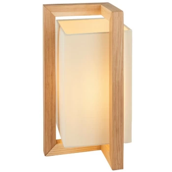 Image of Merano Siena Table Lamp Ash Wood & Ivory Fabric