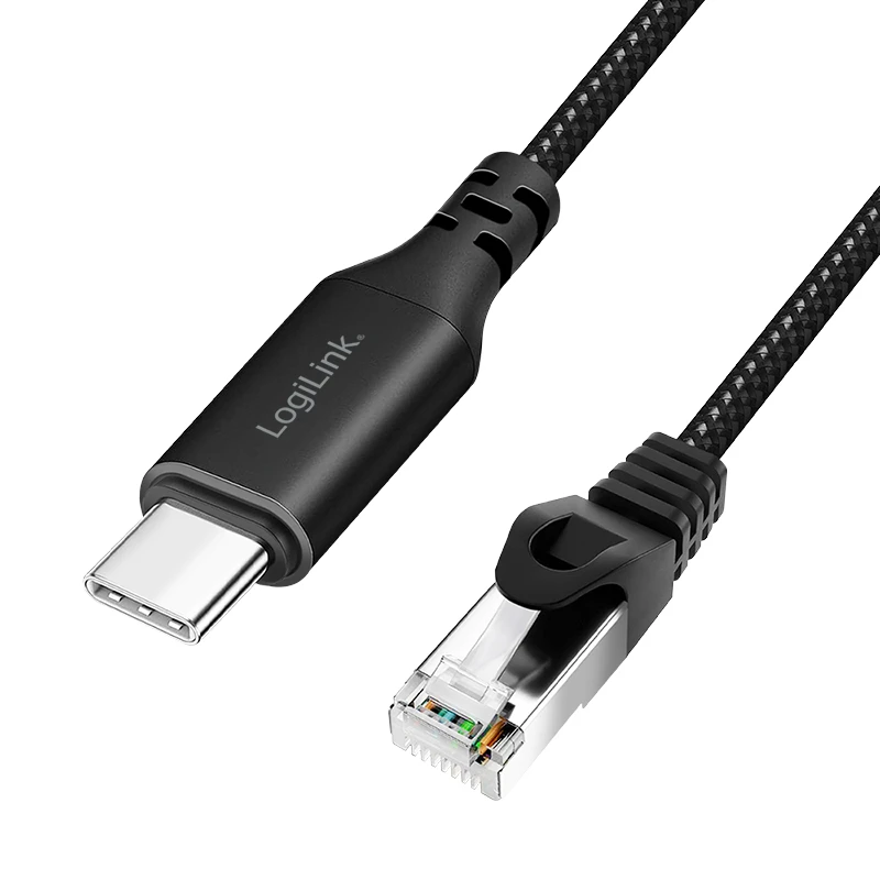 Image of Logilink LogiLink USB 3.2 1st Gen (USB 3.0) Adapter cable [1x USB-C USB 3.2 (1st Gen) - 1x RJ45 8p8c plug] CU0412 2m CU0412