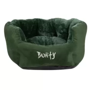 Image of Polar Dog Bed Soft Washable Fleece Fur Cushion Warm Luxury Oval Pet Basket - Green - Large - Bunty