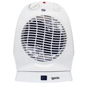 Image of Igenix 2kW Upright Oscillating Fan Heater - White