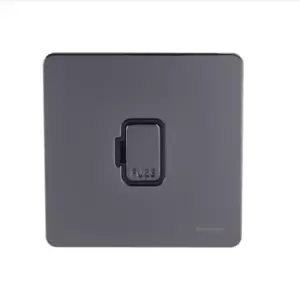 Image of Schneider USFP 13A Unswitched Fused Spur Black Insert Black Nickel - GU5400BBN