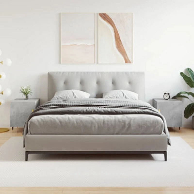 Image of Vidaxl Bedside Cabinets 2 Pcs Concrete Grey 40X40X50 Cm Engineered Wood