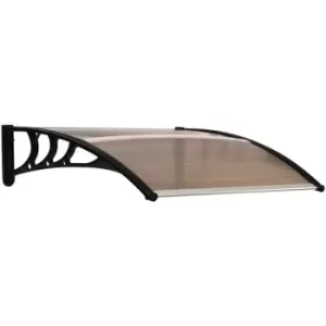 Image of Curved Outdoor Canopy Window Door Aluminium Plastic PC Panel 0.75 L x 1.2 W x 0.23 H mBrown - Outsunny