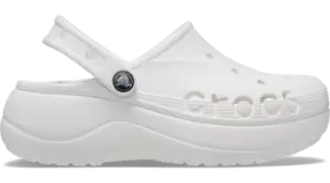 Image of Crocs Baya Platform Clogs Women White 6