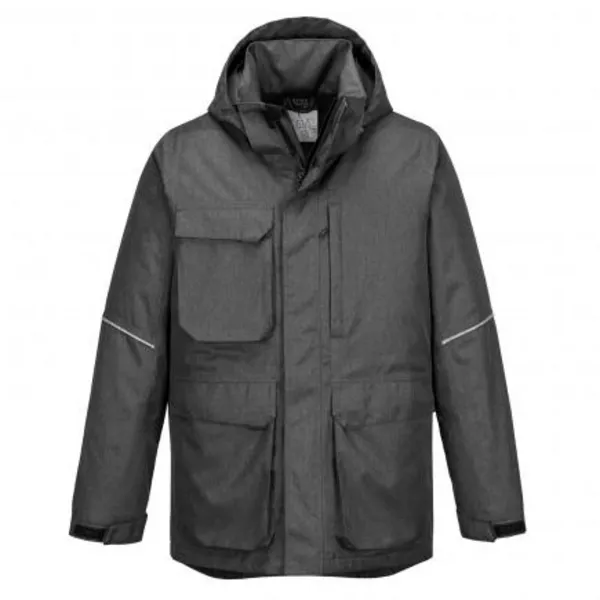 Image of Portwest KX3 Mens Parka Jacket KX360GMRS Colour: Grey Marl