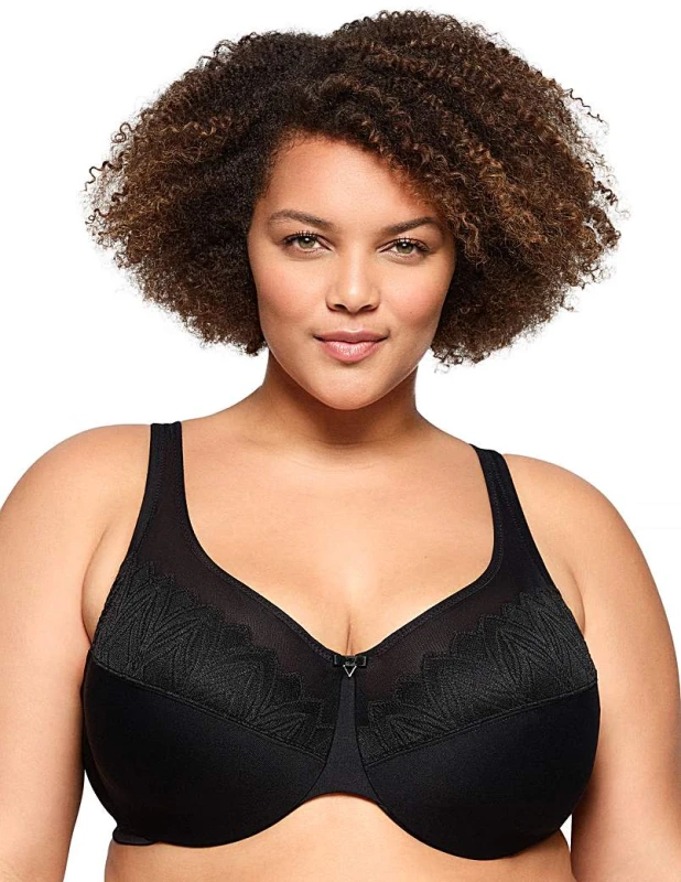 Image of Glamorise Glamorise 9003 Wonder Wire Bra Black - Glamorise - Size: 48E Black Female 48E FE52620