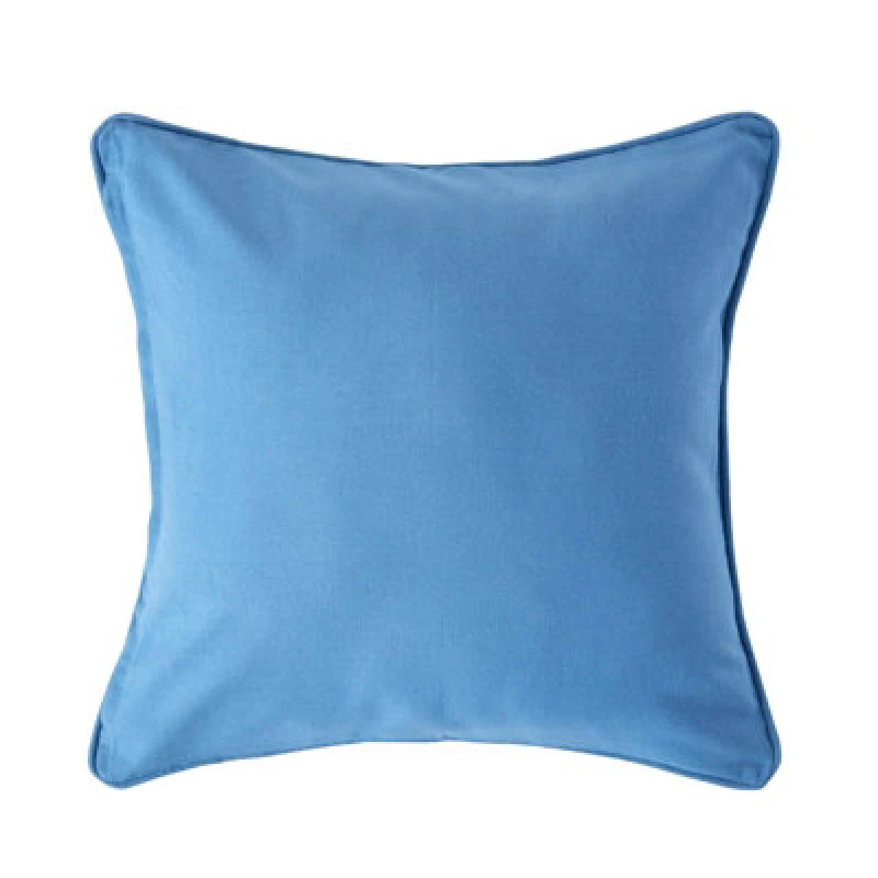 Image of Homescapes Cotton Plain Air Force Blue Cushion Cover, 45 X 45 Cm
