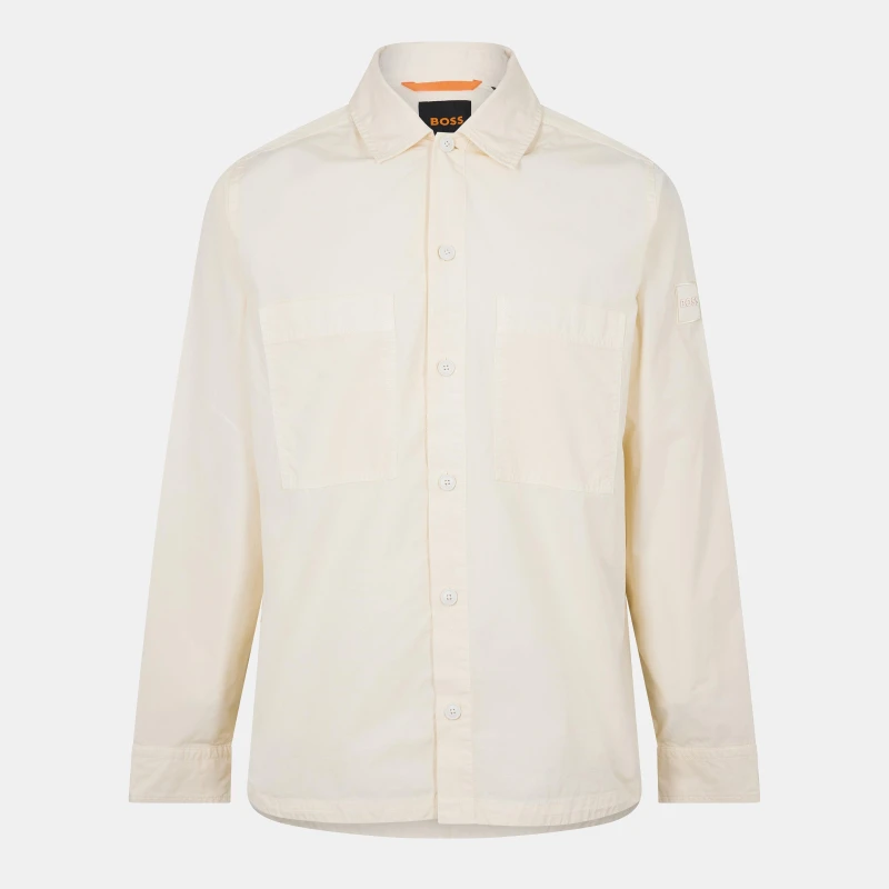 Image of Boss Mens Locky M Long Sleeve Oxford Shirt Open Yellow male L