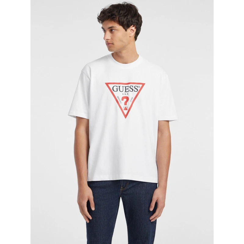 Image of Guess Jeans Iconic Tee Pure White G011 male Small