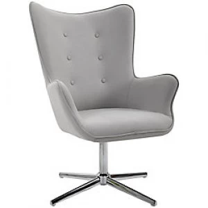 Image of HOMCOM Swivel Chair Grey Steel, Faux Leather 836-226V70GY