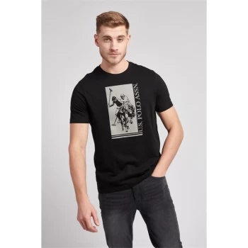 Image of US Polo Assn Block Print T Shirt - Black