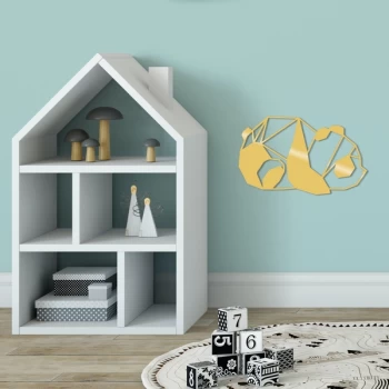 Image of Panda2 Metal Decor - Gold Gold Decorative Metal Wall Accessory