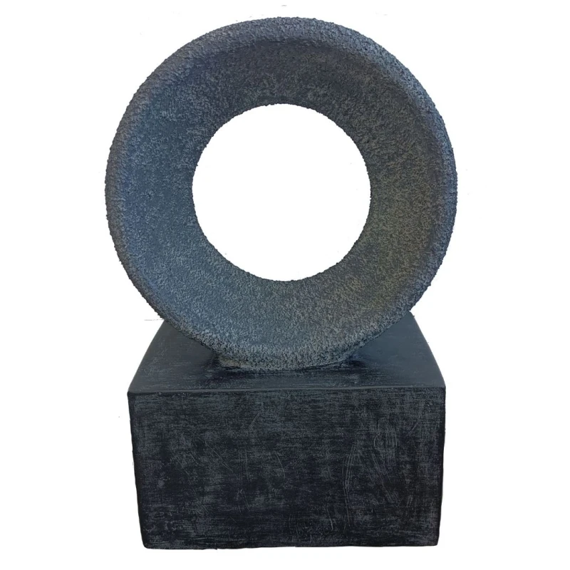 Image of Vossmoon Saturn Grey Garden Ornament 51.5x35cm in Mid Grey Size: 51.5x35cm Mid Grey Unisex 51.5x35 cm