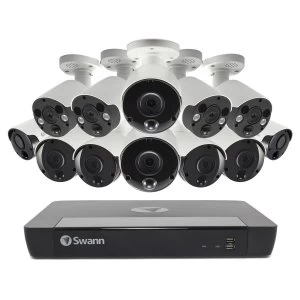 Image of Swann CCTV System - 16 Channel 5MP Super HD NVR with 12 x 5MP Thermal Sensing Cameras 4 x Spotlight & 2TB HDD