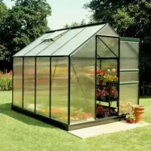 Image of 6'x8' Halls Green Frame Polycarbonate Greenhouse (1.92x2.56m)