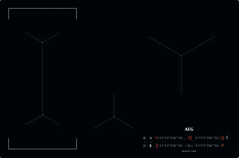 Image of AEG IKX84443CB 78cm Series 6000 Frameless 4 Zone Hob2Hood Induction Hob - BLACK IKX84443CB