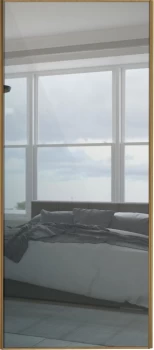 Image of Wickes Sliding Wardrobe Door Oak Frame Mirror - 2220 x 610mm