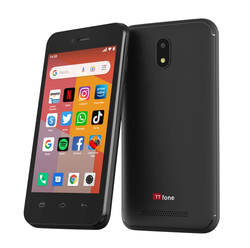 Image of TTfone TTfone TT20 Black 3G Dual Sim Android Smartphone - 8GB - 4" Touch Screen - USB Cable - High Quality