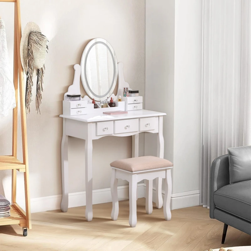 Image of Kabinet UK Makeup Vanity Desk Set with LED Lighting White unisex One size