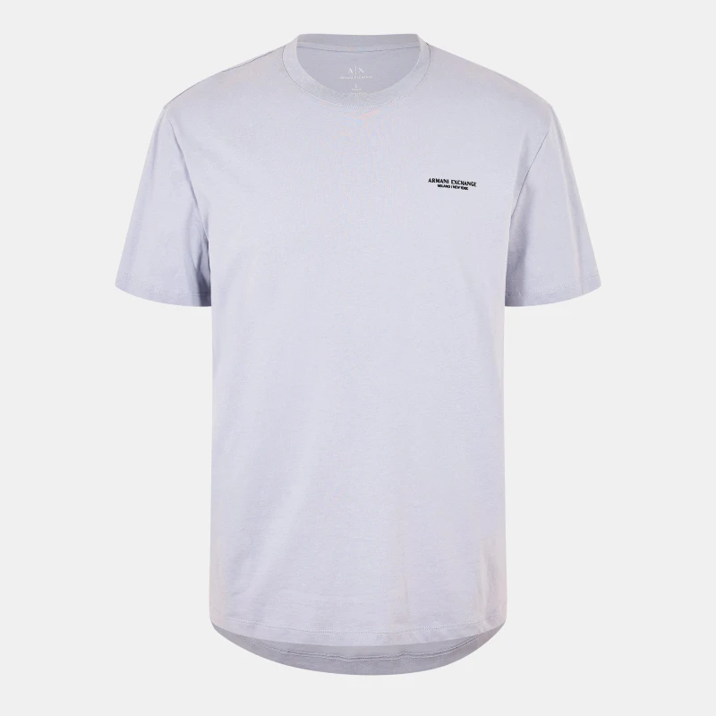 Image of Armani Exchange T91 Logo T Shirt LilacGray UA047 male XS