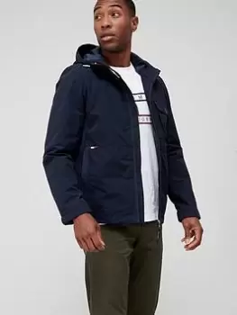 Image of Tommy Hilfiger Cotton Hooded Jacket - Desert Sky, Desert Sky Size M Men
