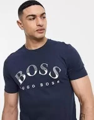 Image of Hugo Boss Athleisure Tee 1 Large Logo T-Shirt Navy Size M Men