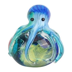 Image of Objets d'Art Glass Figurine - Blue Octopus