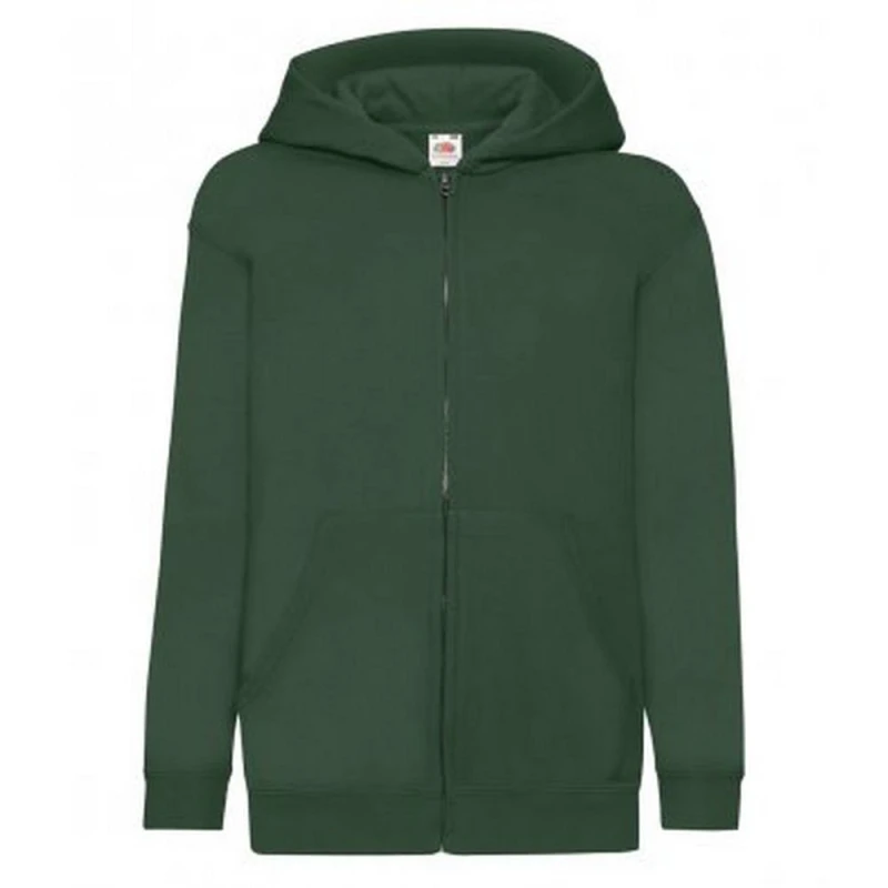 Image of Fruit of the Loom Hooded Sweatshirt in Bottle Green Size: 12-13 Years Bottle Green Unisex 12-13 Years