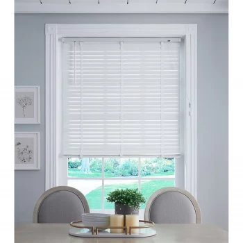 Image of 50mm Wood Venetian Blind - White - 80x130cm