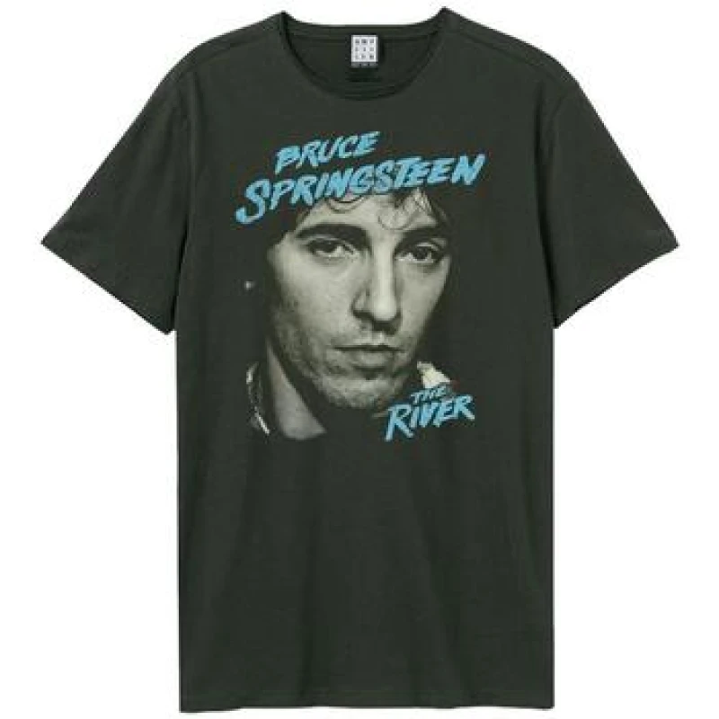 Image of Amplified Amplified Men The River Bruce Springsteen T-Shirt in Charcoal Size: X-Small Charcoal XS Male 5063527284136