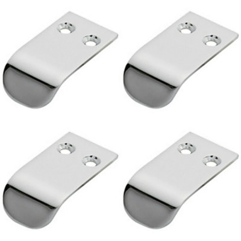 Image of Loops 4x Semi Concealed Cabinet Finger Pull Handle 12mm Fixing Centres Polished Chrome Multi unisex