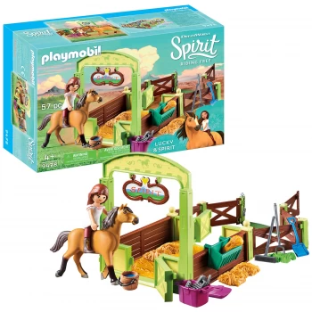 Image of Playmobil Dreamworks Spirit Lucky and Spirit with Horse Stall