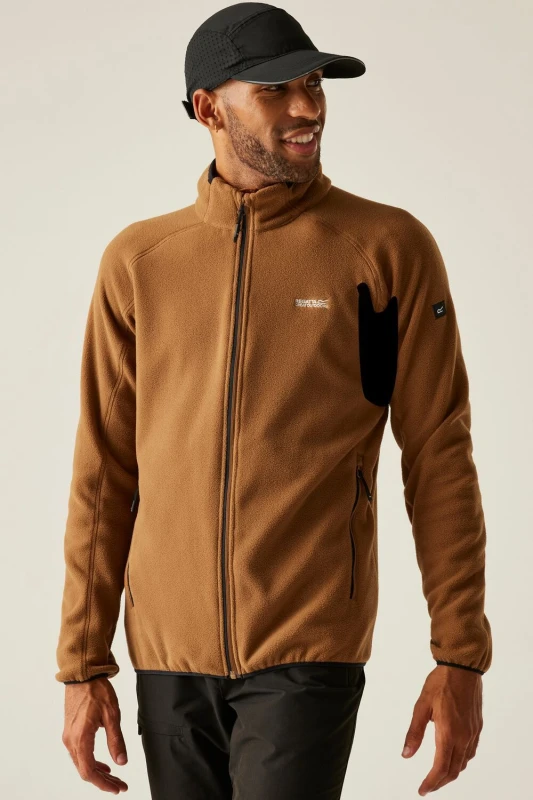 Image of Regatta Regatta Men Hadfield Fleece in Brown Size: Small Brown S Male 5063516139539