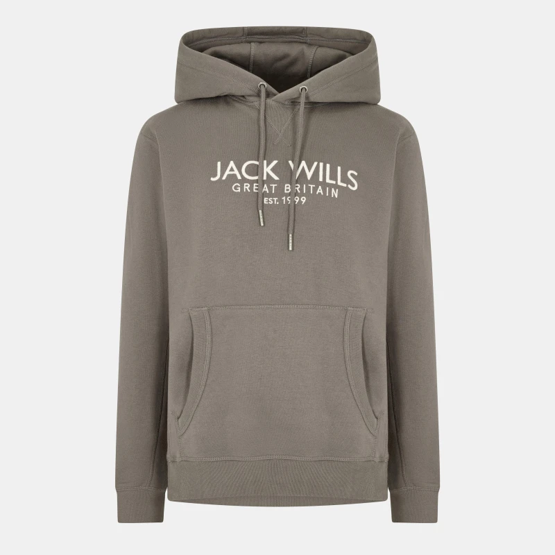 Image of Jack Wills Batsford Logo Hoodie Mens Slate male XS