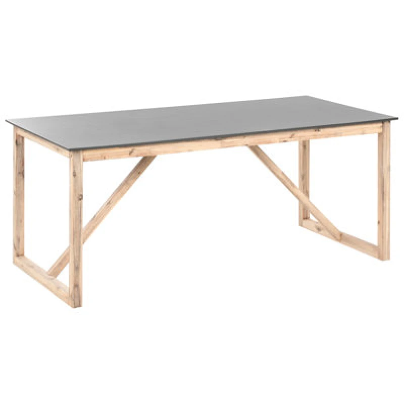 Image of Beliani Garden Dining Table Notteri 180 Cm 90 Cm Concrete Grey