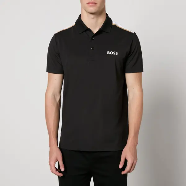 Image of BOSS Green Paddytech Woven Polo Shirt - M Black Tops male 50506150-001 M