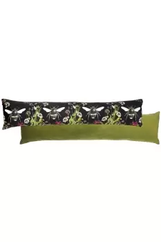 Image of Midnight Garden Bee Printed Velvet Draught Excluder Cover