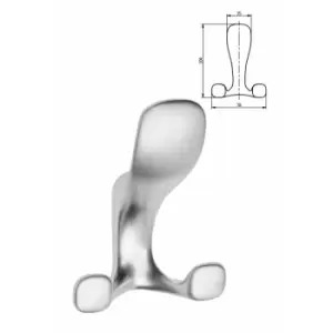 Image of Modern Hat Coat Hanger Hook Door Wall Bath Model Toledo 104mm - Colour Aluminium - Pack of 5